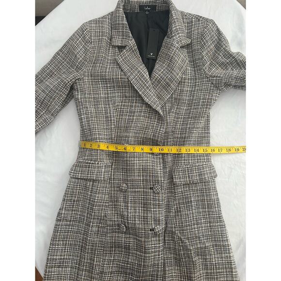 Lulus Wool Blend Double Breasted Mid Length Coat Womens Size Medium Black NWT - Picture 10 of 11